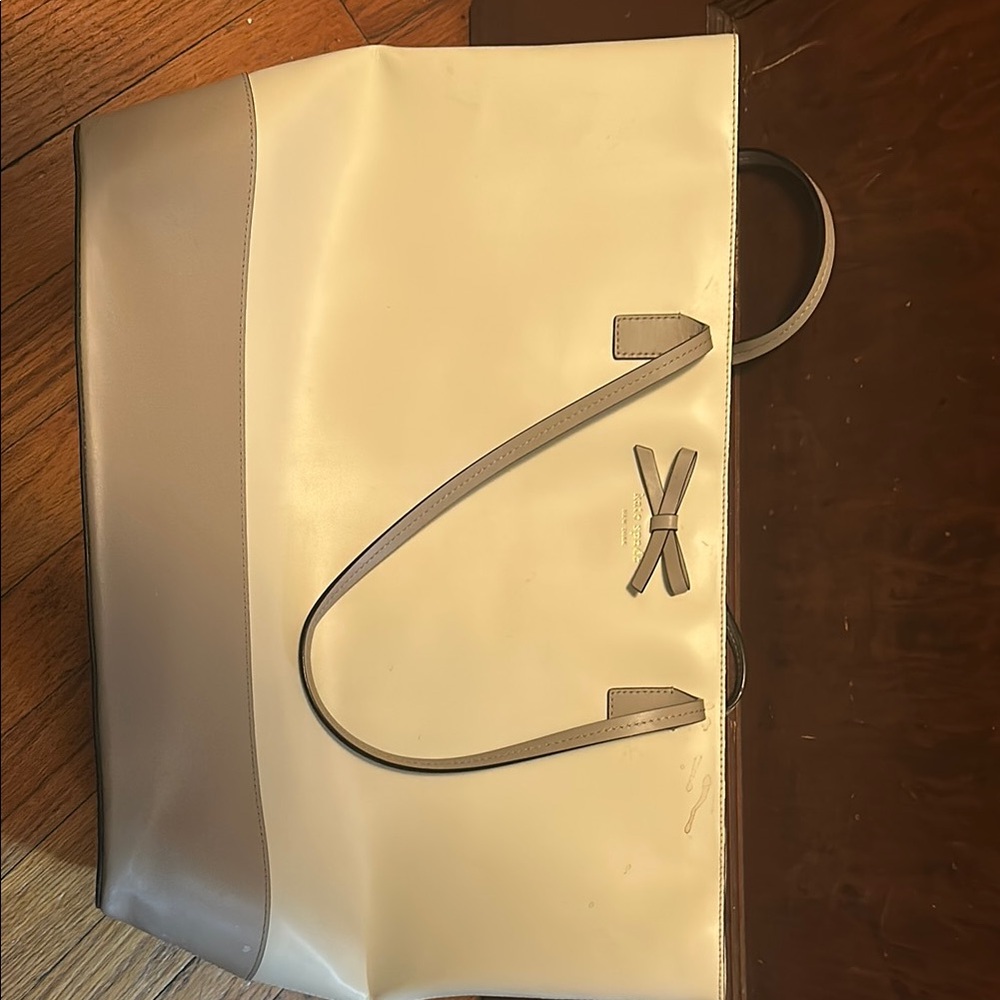 Cream and Tan Tote Bag